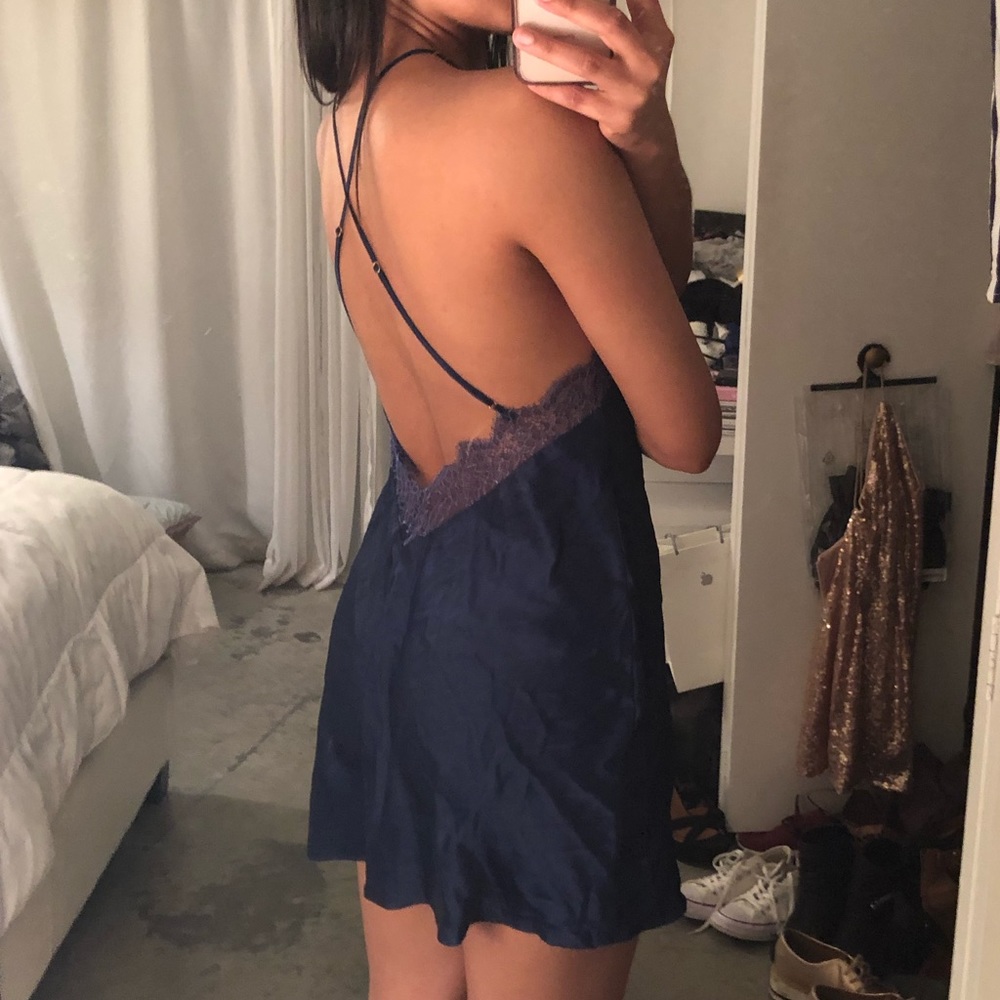 Sexy Navy Blue Slip Camisole